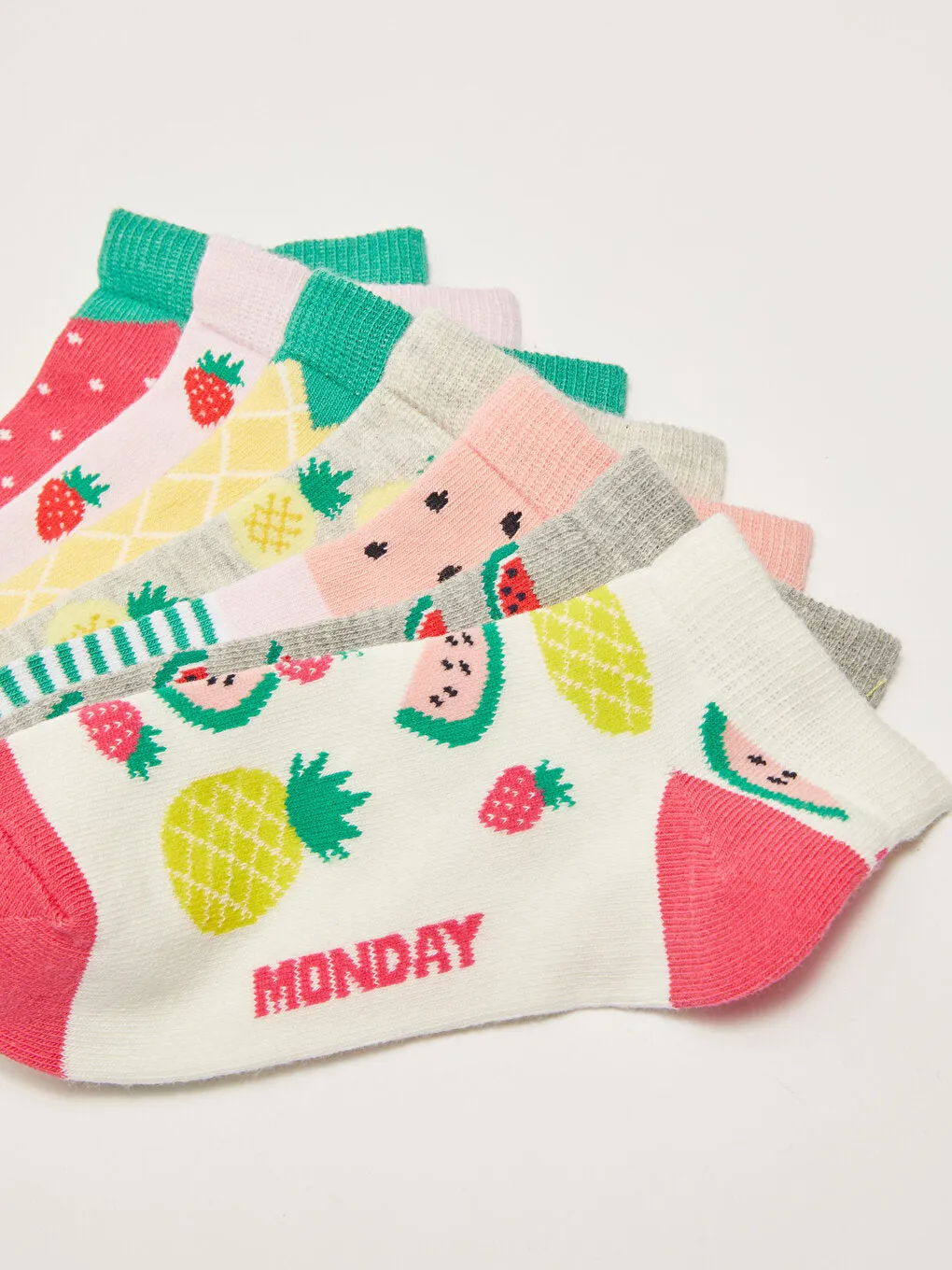 Patterned Girl's Booties Socks 7-pack
