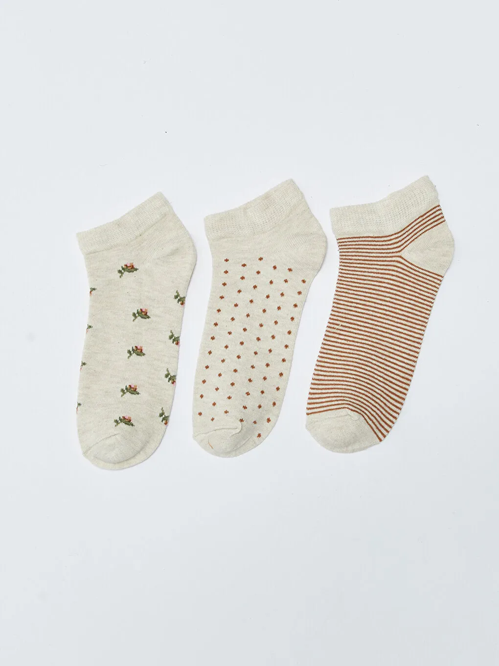 Patterned Women's Booties Socks Pack of 3