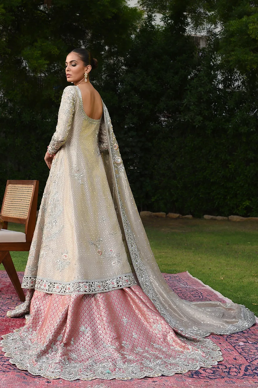Peach Pink Lehenga with Long Shirt for Indian Bridal Wear