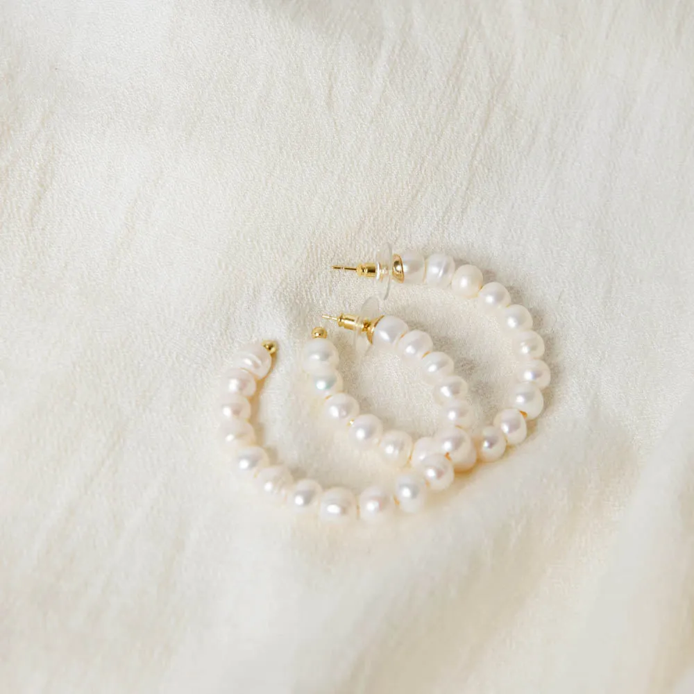 Pearl Hoop Earrings