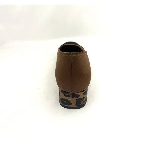 Pedro Garcia Nutmeg Satin Pump with Leopard Heel