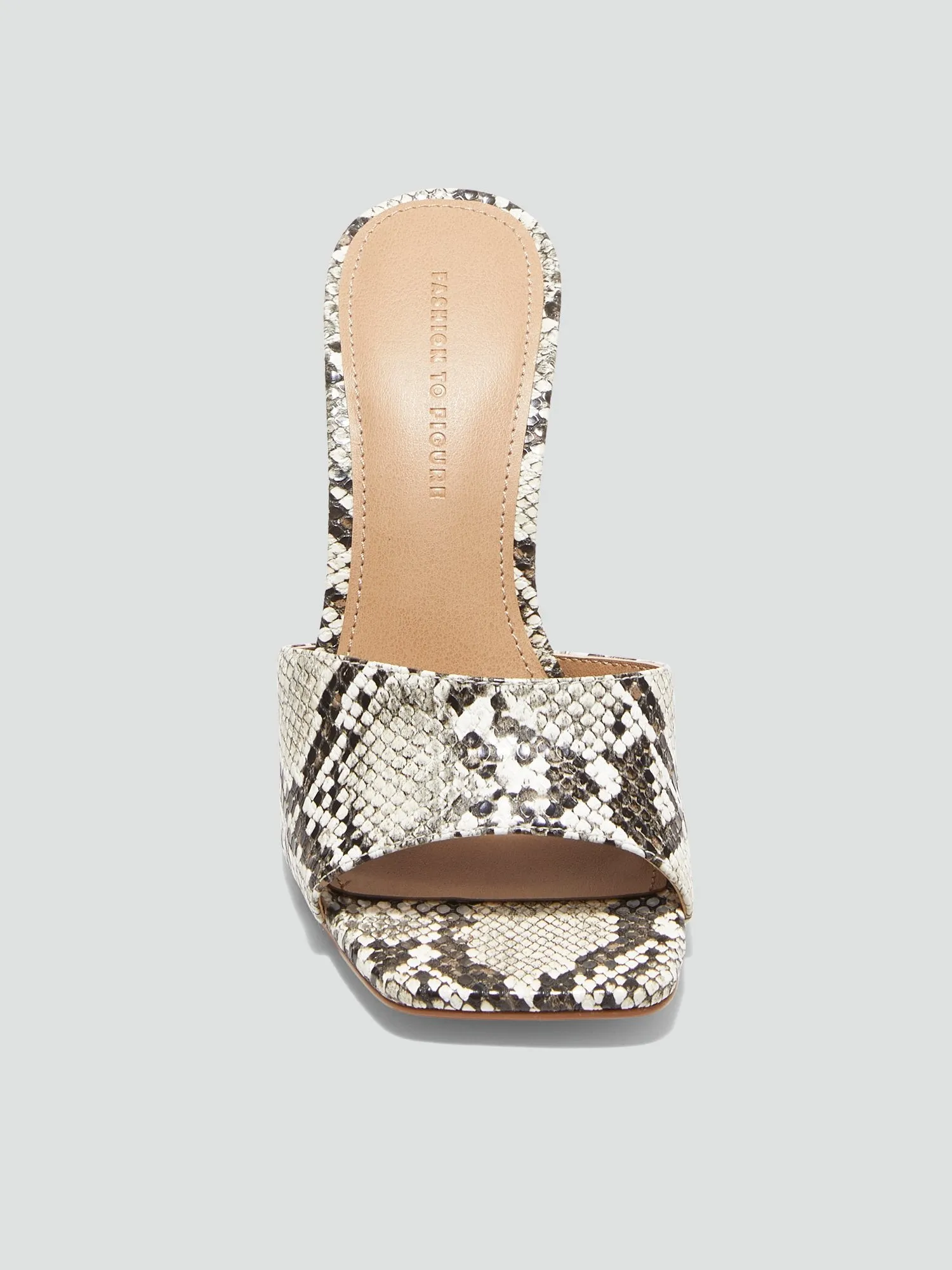 Philomena Snakeskin Open Back Sandals