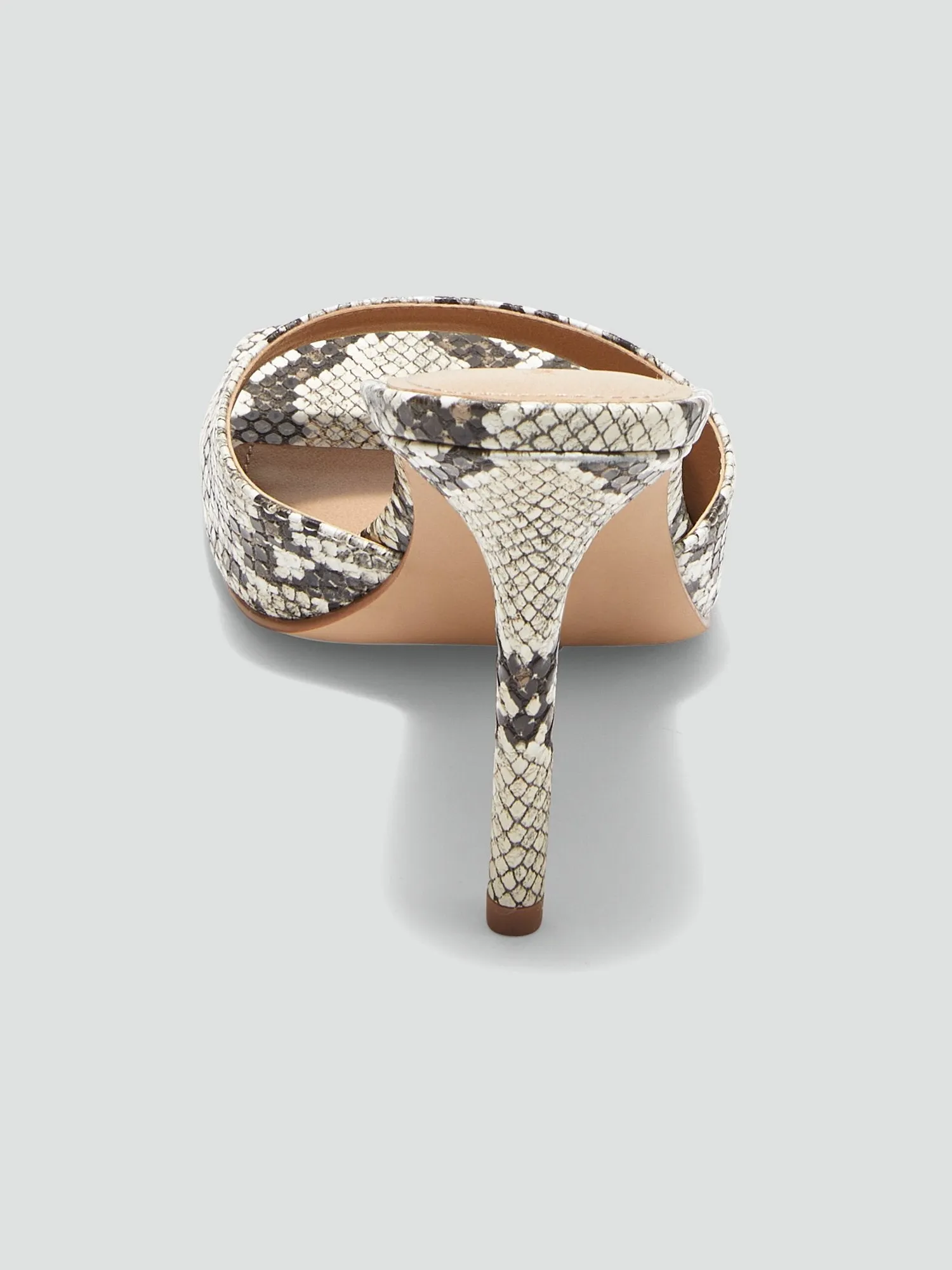 Philomena Snakeskin Open Back Sandals