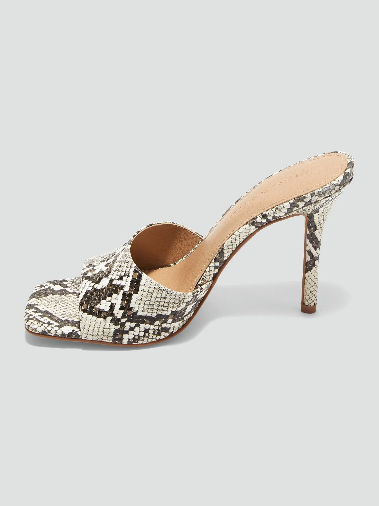Philomena Snakeskin Open Back Sandals
