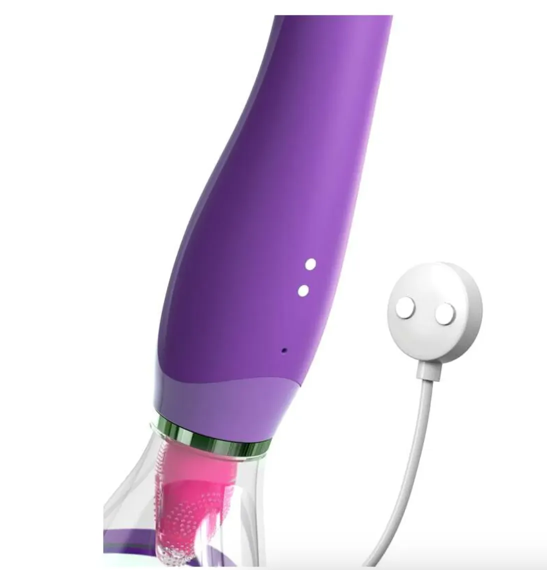 Pipedream Fantasy For Her Her Ultimate Pleasure Rechargeable Silicone Dual-Ended Vibrator With Licking & Suction