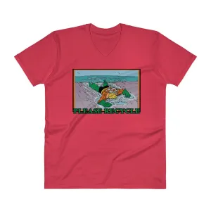 Please Recycle Superhero V-Neck T-Shirt