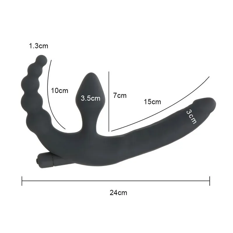 Plug anal vibrant flexible à ventouse