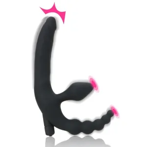 Plug anal vibrant flexible à ventouse