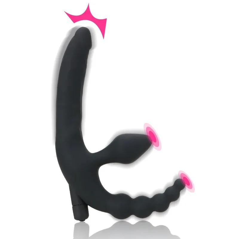 Plug anal vibrant flexible à ventouse