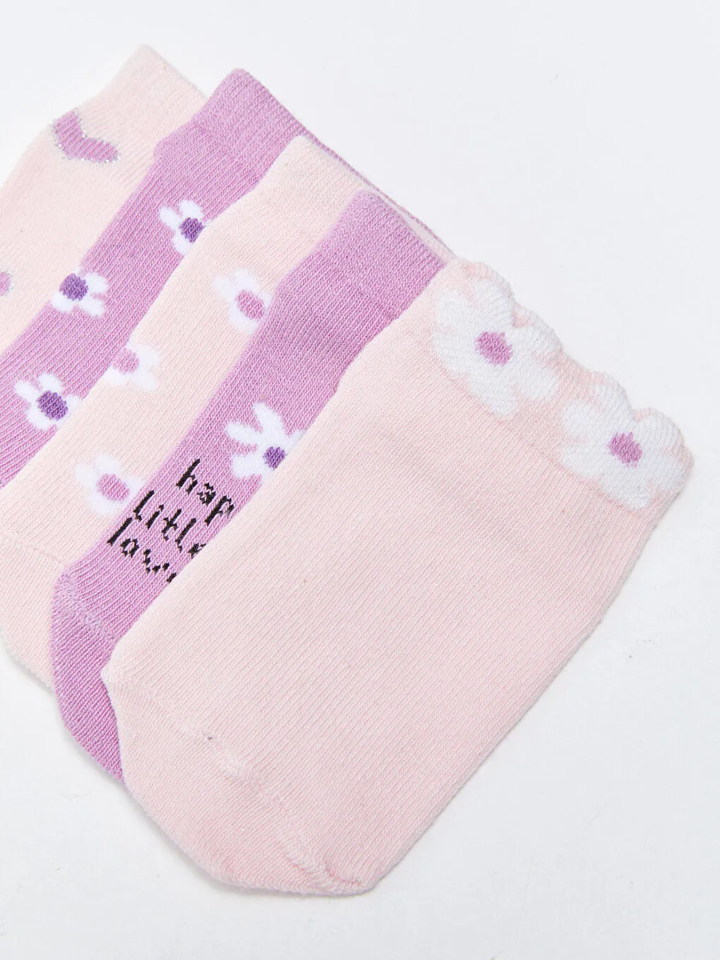 Printed Baby Girl Booties Socks 5-pack