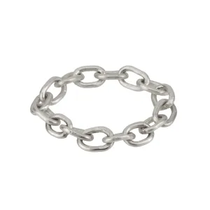 "Diana" Sterling Silver Handmade Flexible 18 Gauge Link Chain Ring