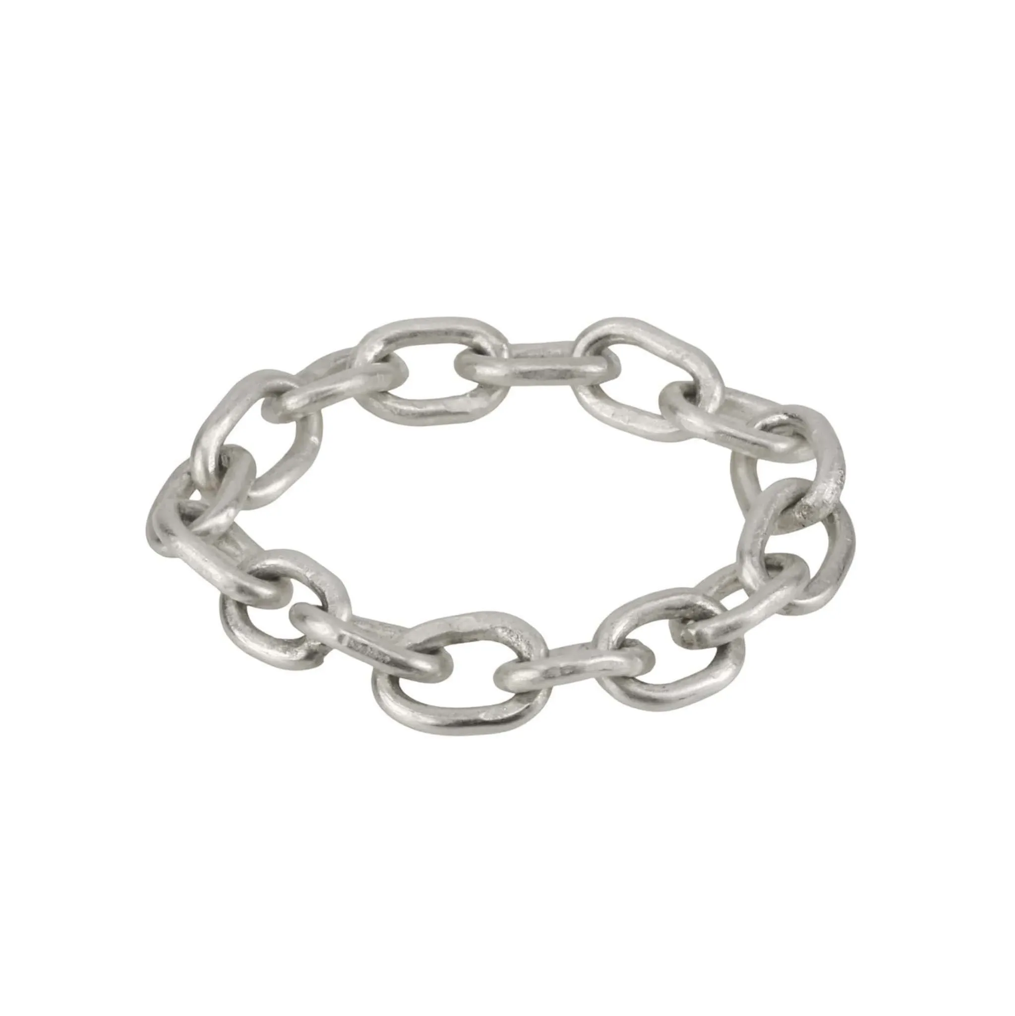 "Diana" Sterling Silver Handmade Flexible 18 Gauge Link Chain Ring