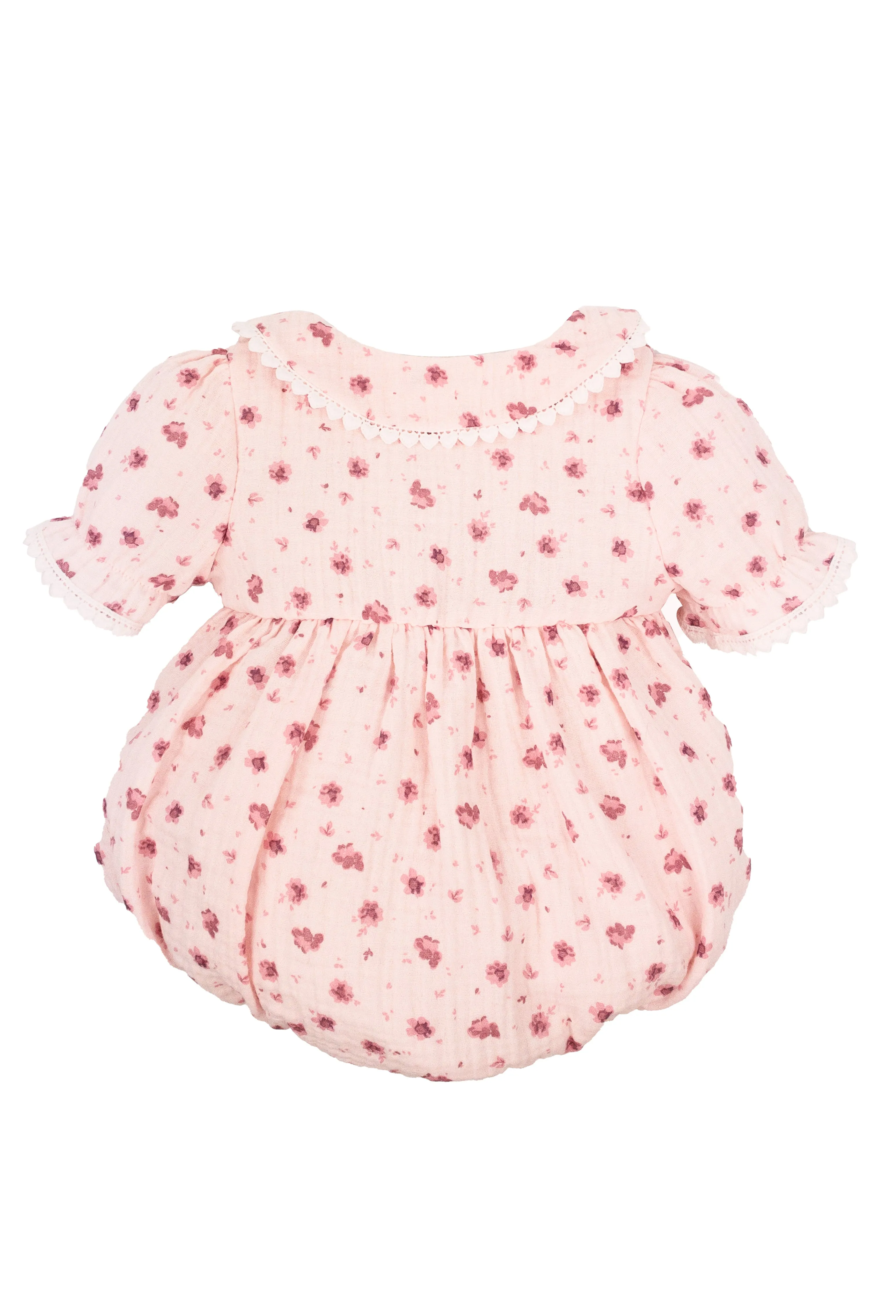 "Salina" Apricot & Dusky Pink Floral Romper