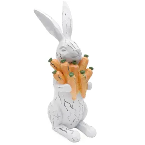 Rabbit Statue with Carrots (13-Inches, Case of 12)