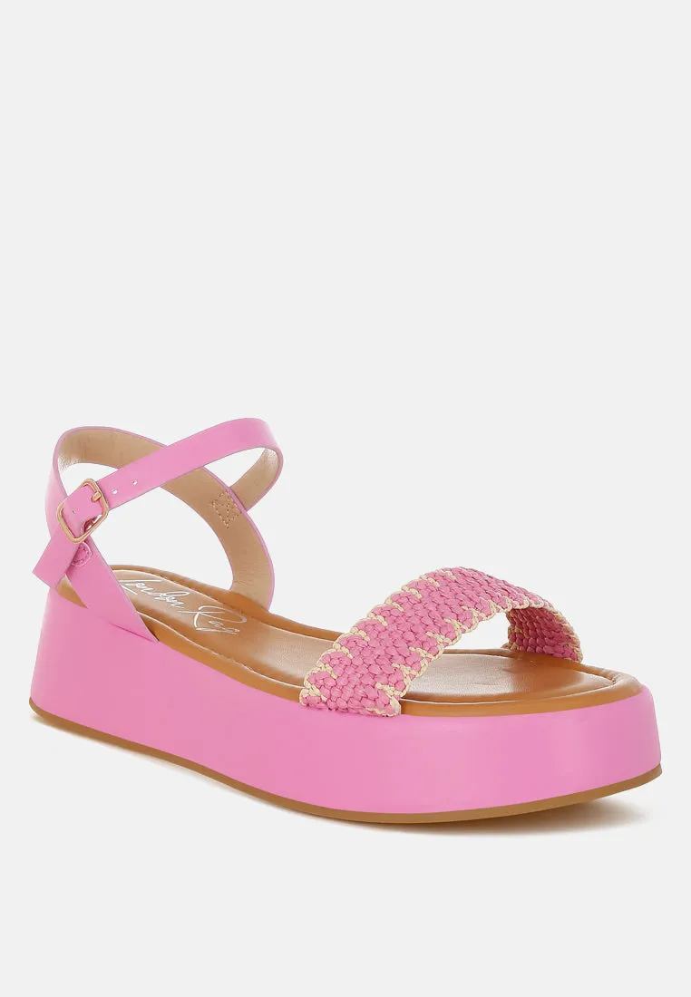 Raffia Flatform Sandals By RUW