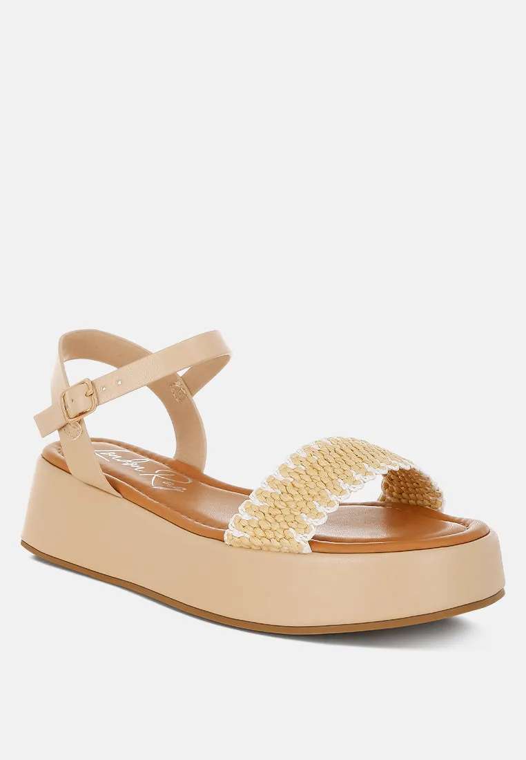 Raffia Flatform Sandals By RUW