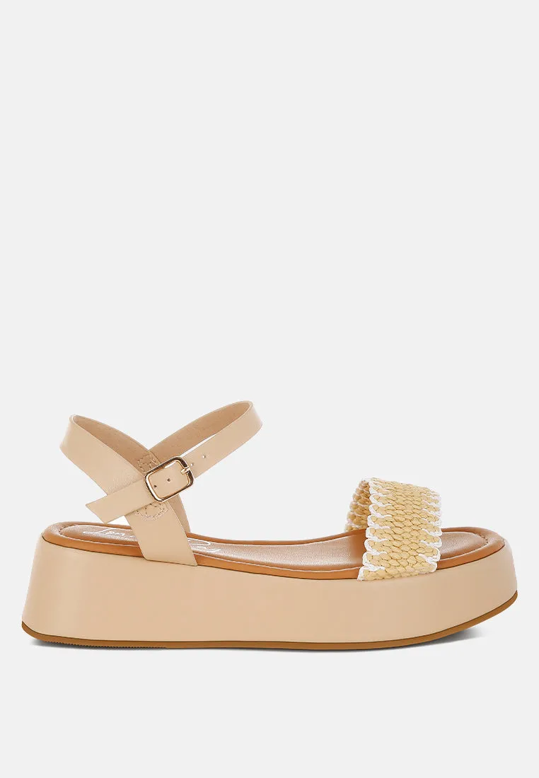 Raffia Flatform Sandals By RUW