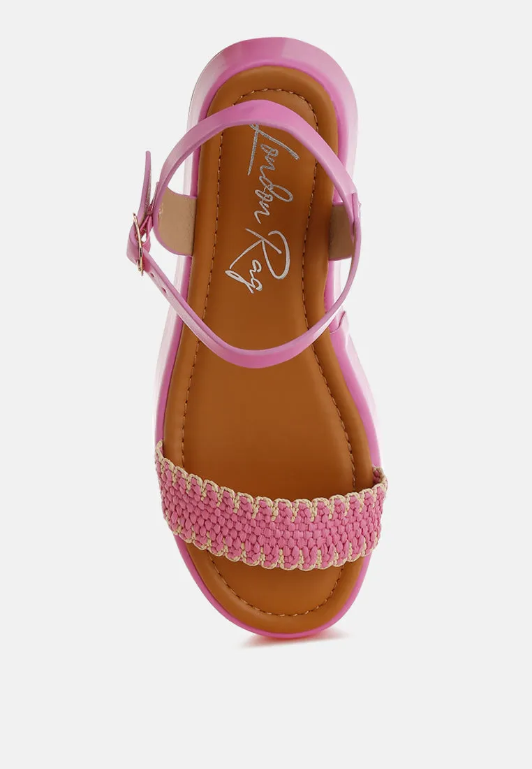 Raffia Flatform Sandals By RUW