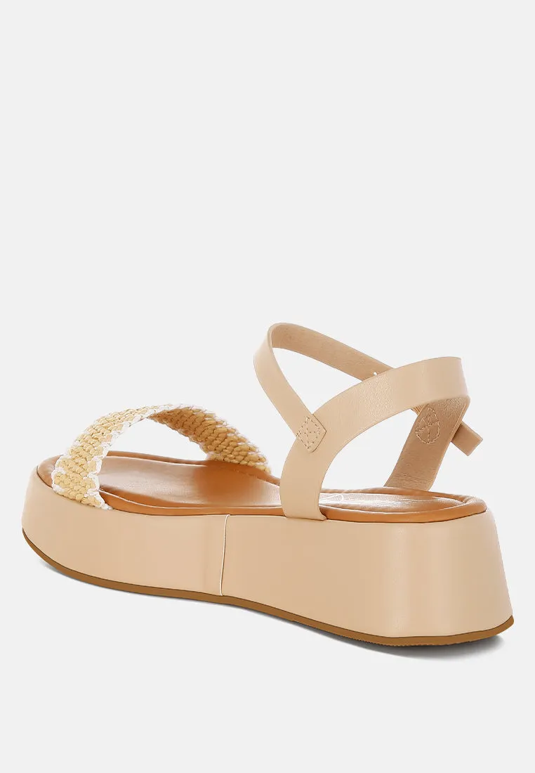 Raffia Flatform Sandals By RUW
