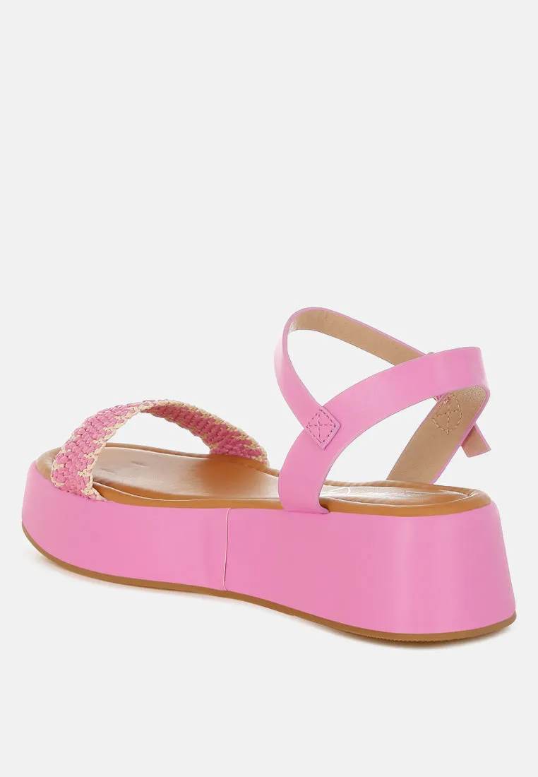 Raffia Flatform Sandals By RUW
