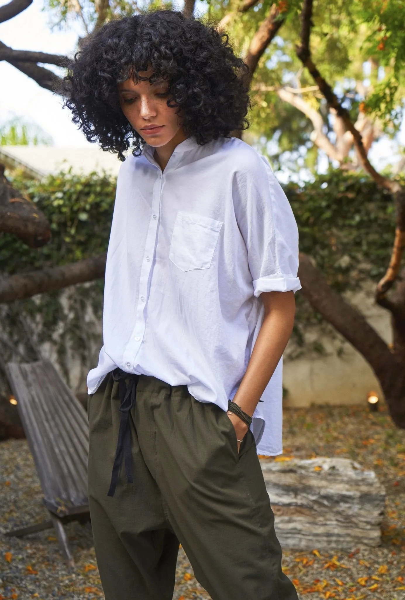 re:hOMe - White Cotton Easy Shirt
