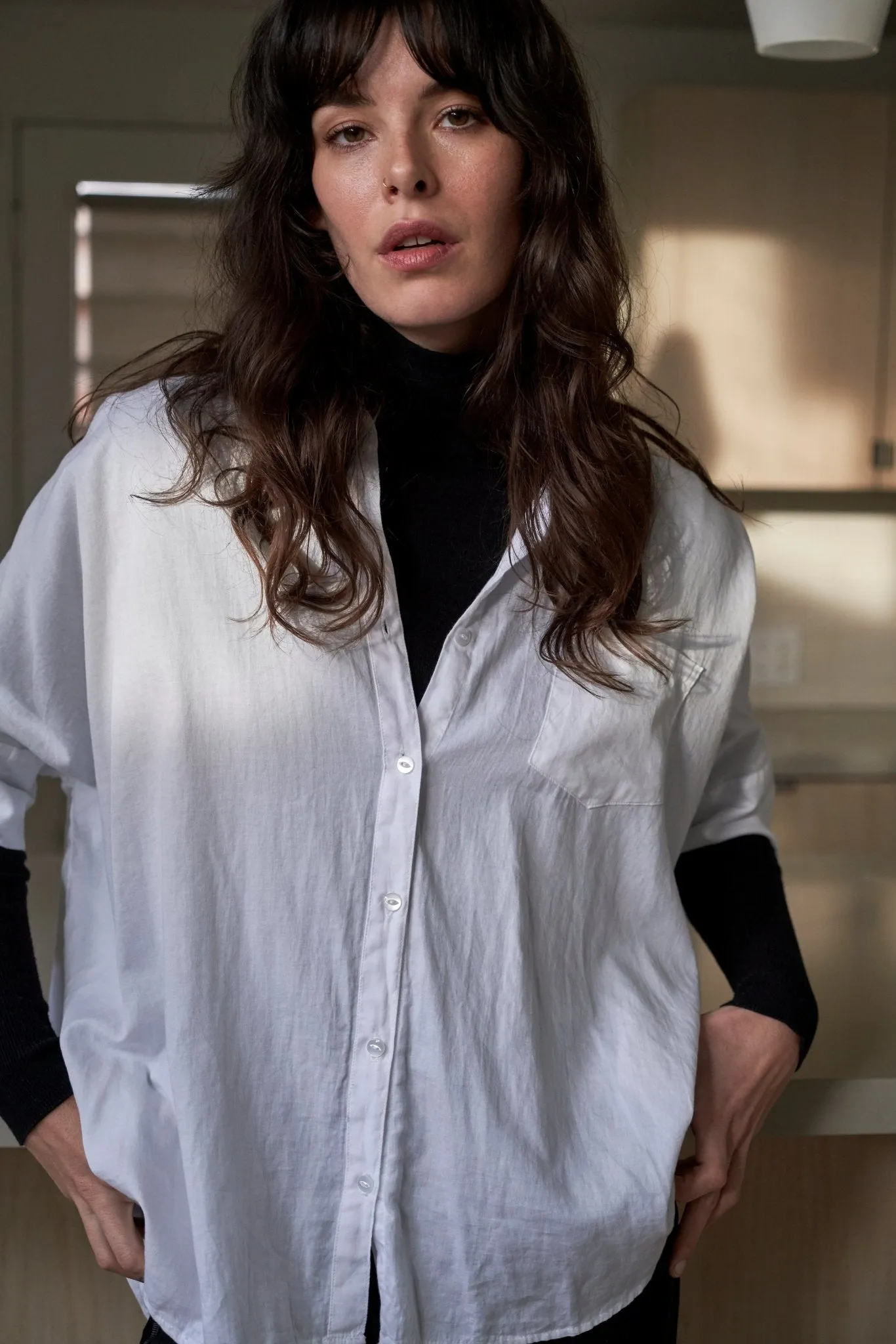 re:hOMe - White Cotton Easy Shirt