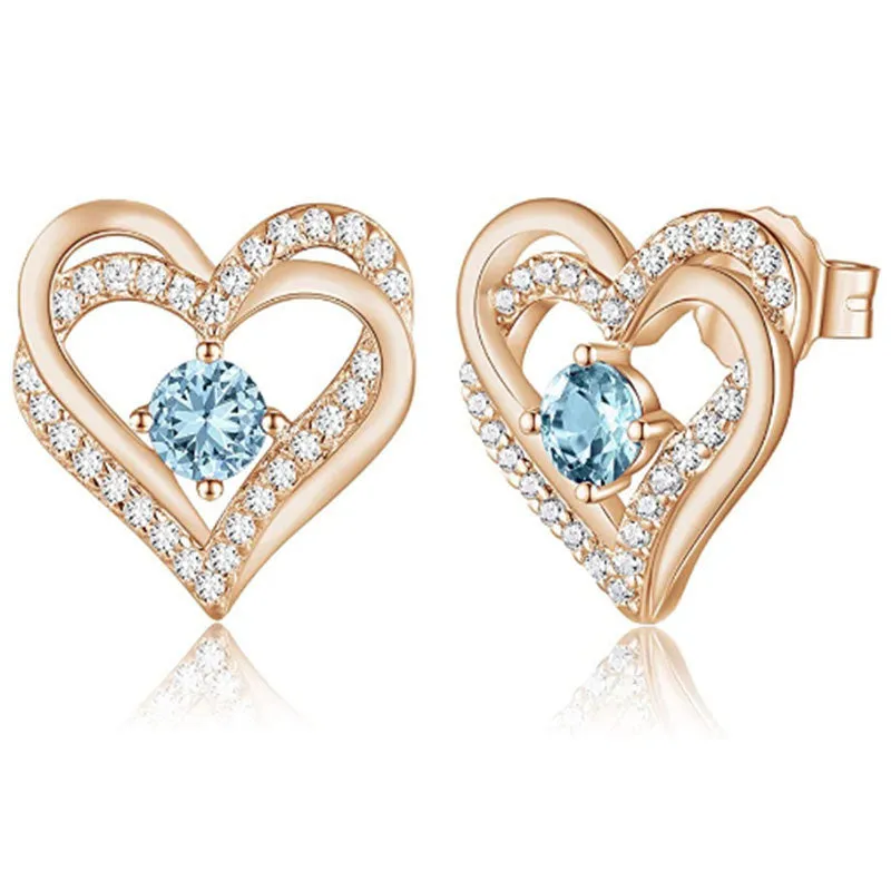 Rhinestone Decoration Heart Pattern Earrings