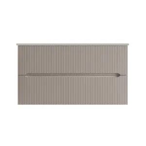 Runway 2 Drawers Bathroom Vanity with Solid Surface Matte Grey without Faucet Hole - Wall Mount - 36" Mdf/Matt Warm Grey