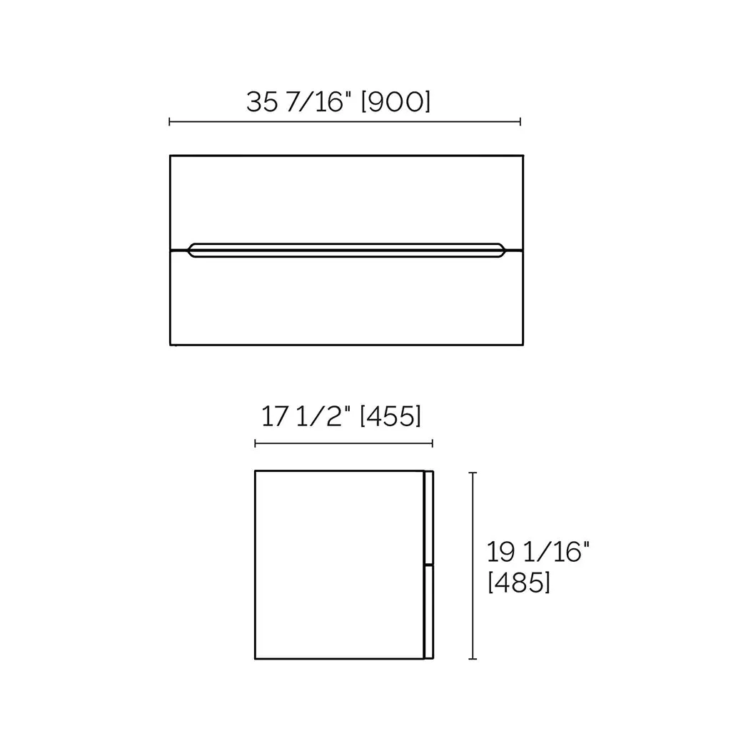 Runway 2 Drawers Bathroom Vanity with Solid Surface Matte Grey without Faucet Hole - Wall Mount - 36" Mdf/Matt Warm Grey