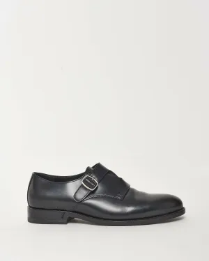 Saint Laurent Black Leather Dylan Buckle Monk Oxford Shoes - 38