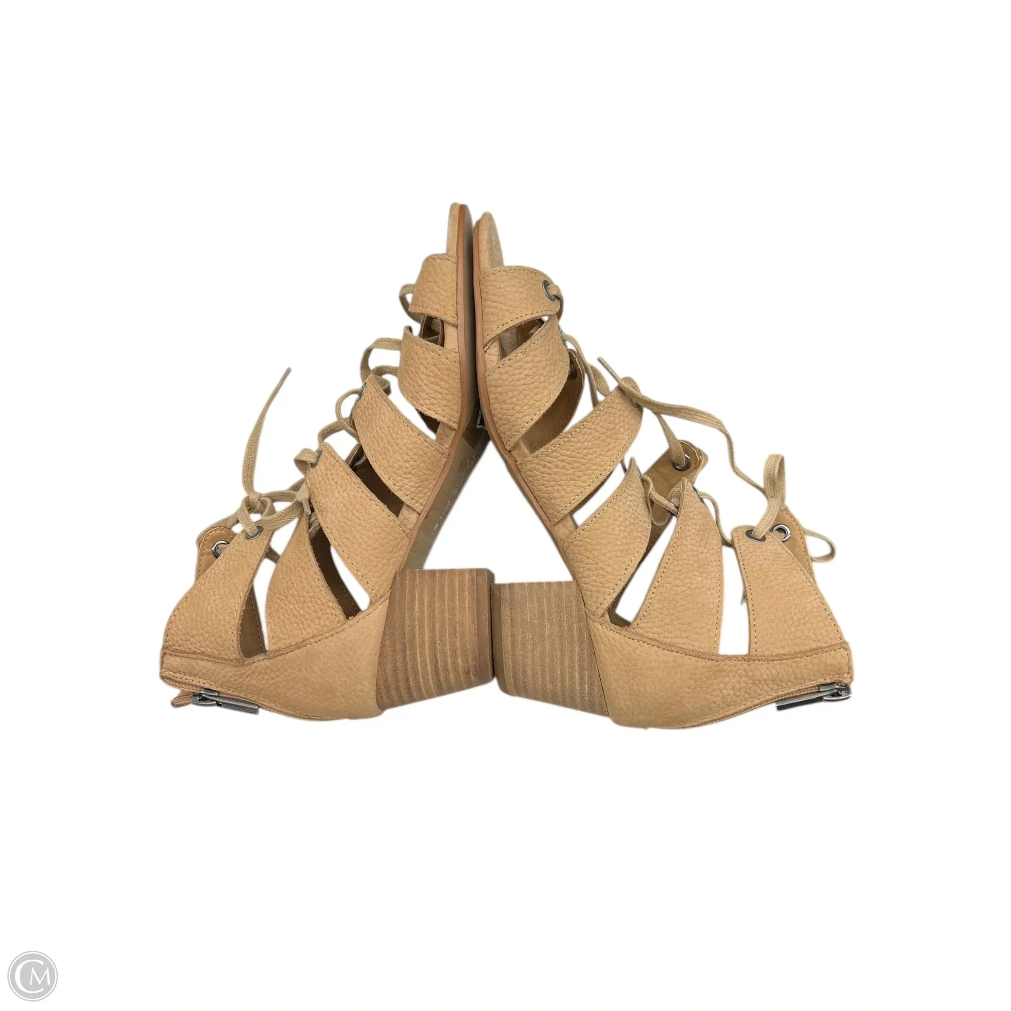 Sandals Heels Block By Lucky Brand In Tan, Size: 7.5