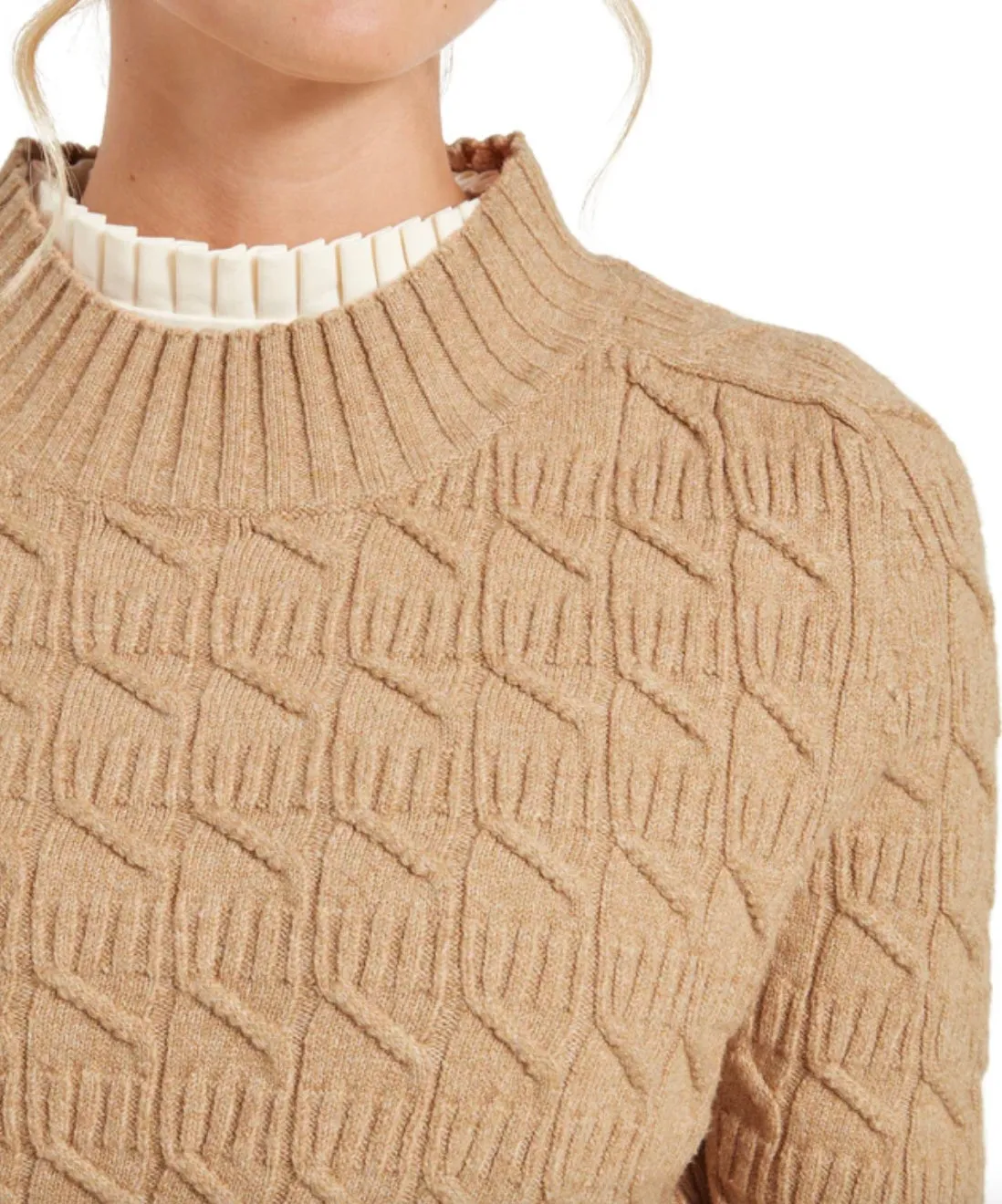 Schoffel Womens Sandsend cable - Warm Sand or Navy