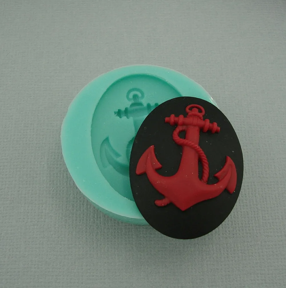 Silicone Mold  Anchor Cameo for Crafts, Jewelry, Resin, Polymer Clay.