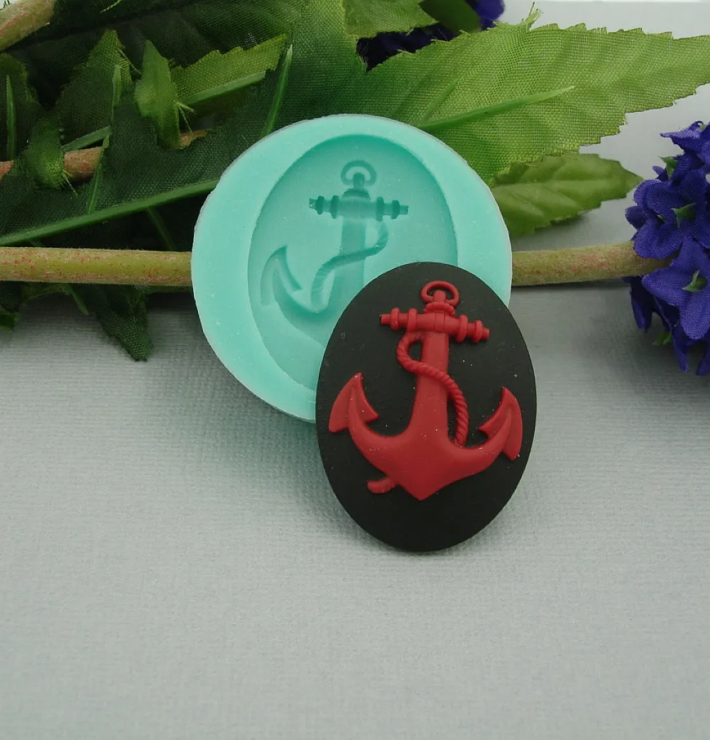 Silicone Mold  Anchor Cameo for Crafts, Jewelry, Resin, Polymer Clay.