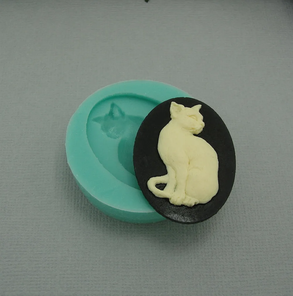 Silicone Mold   Cat Flexible  for Crafts, Resin,  Clay.