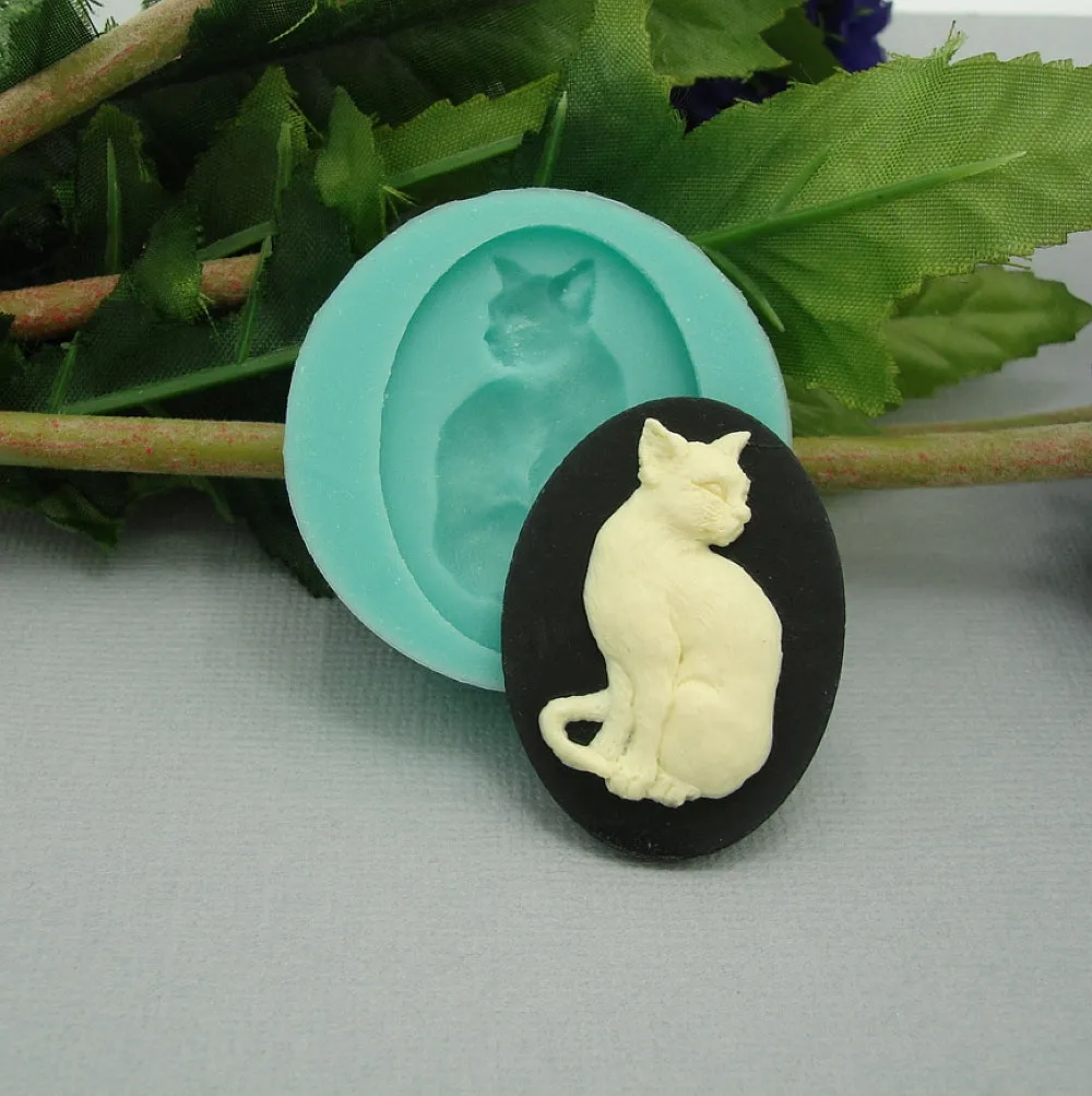 Silicone Mold   Cat Flexible  for Crafts, Resin,  Clay.