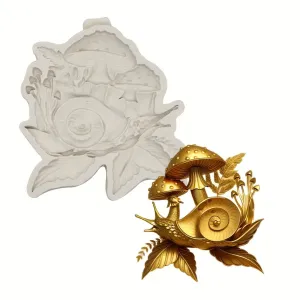 Snail and Mushroom Silicone Mold Cake Decorating Tool for Crafts, Resin, Polymer Clay.