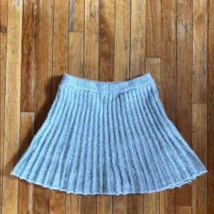 Sofie the Label-Cozy Ribbed Knit Skirt in Light Blue