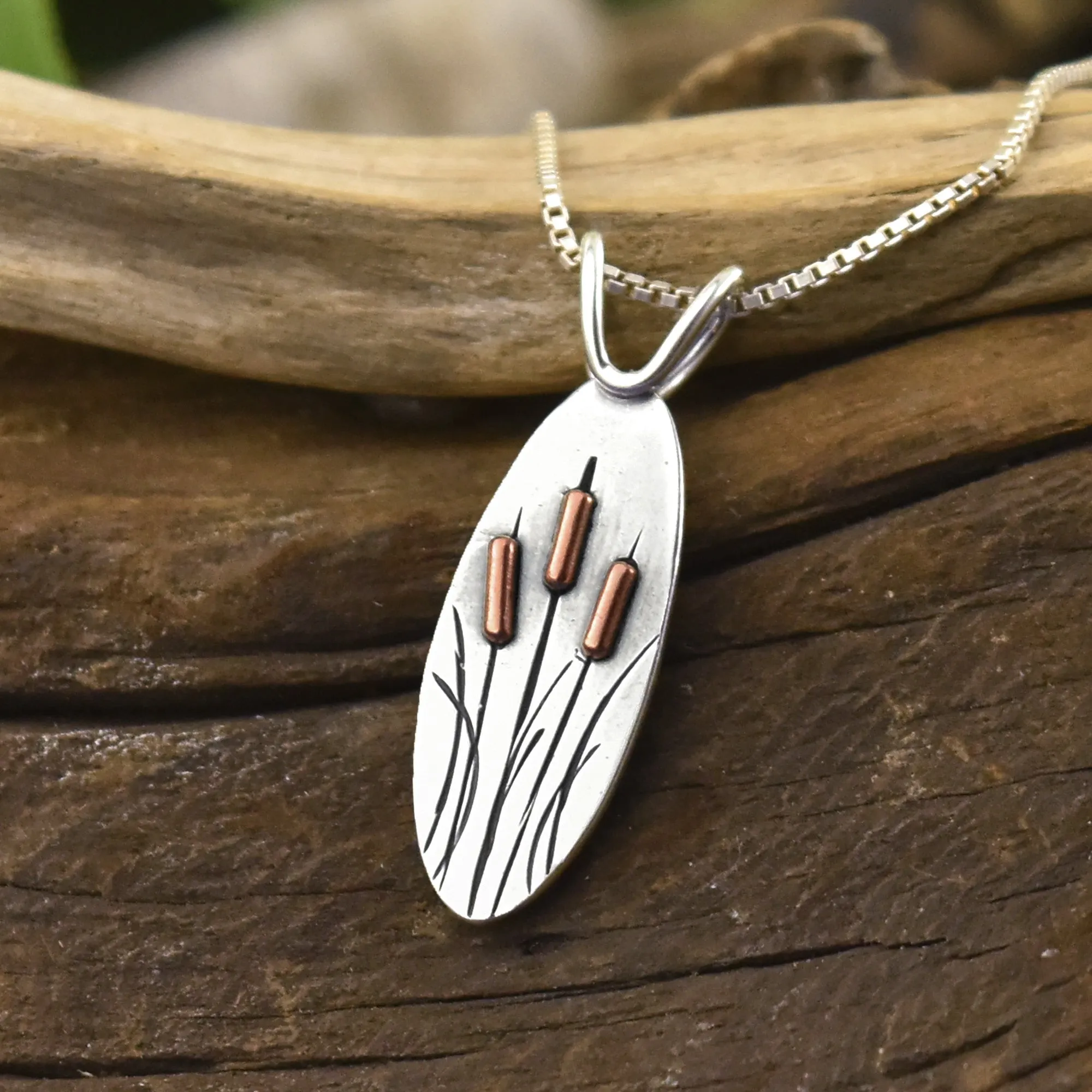 Spring Cattails Pendant