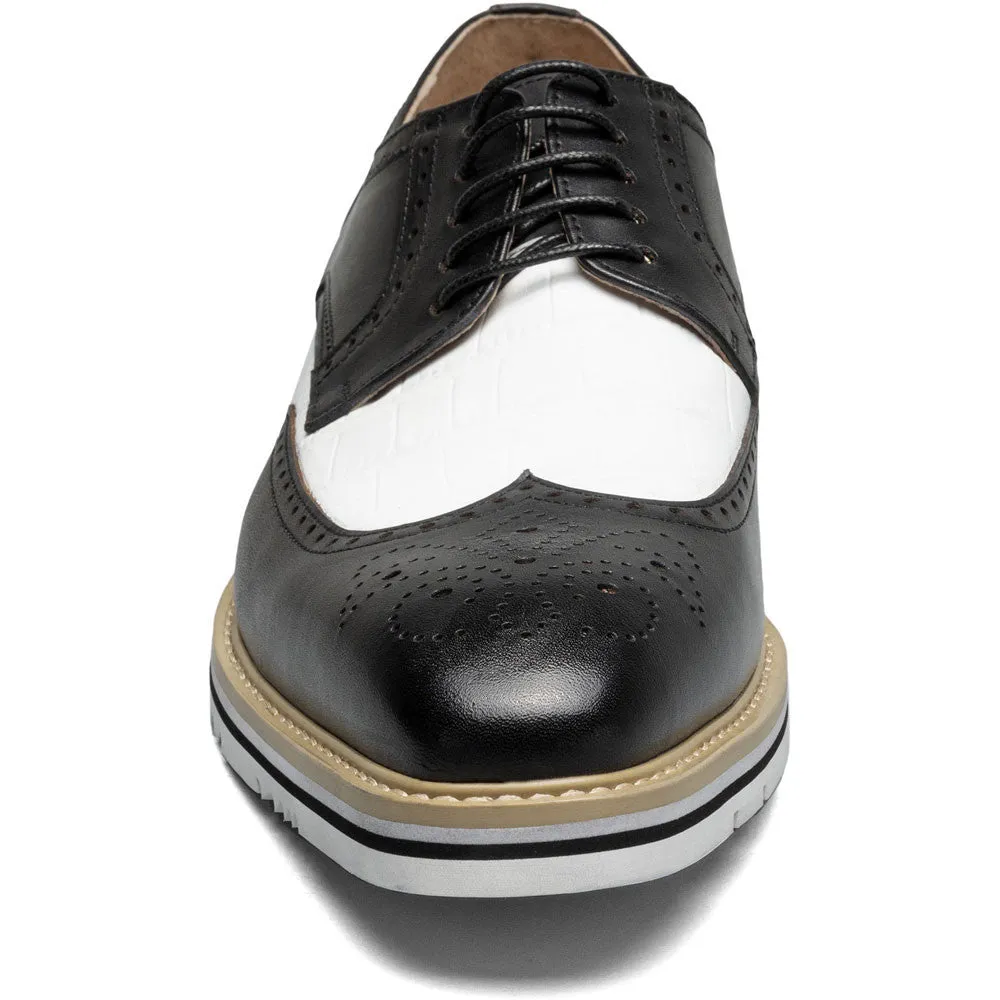 Stacy Adams Beaumont Wingtip Oxford in Black and White