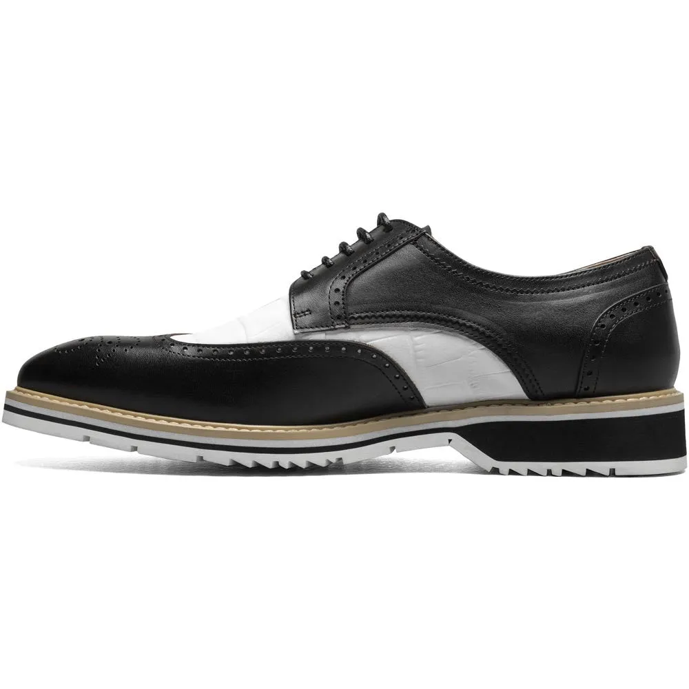 Stacy Adams Beaumont Wingtip Oxford in Black and White