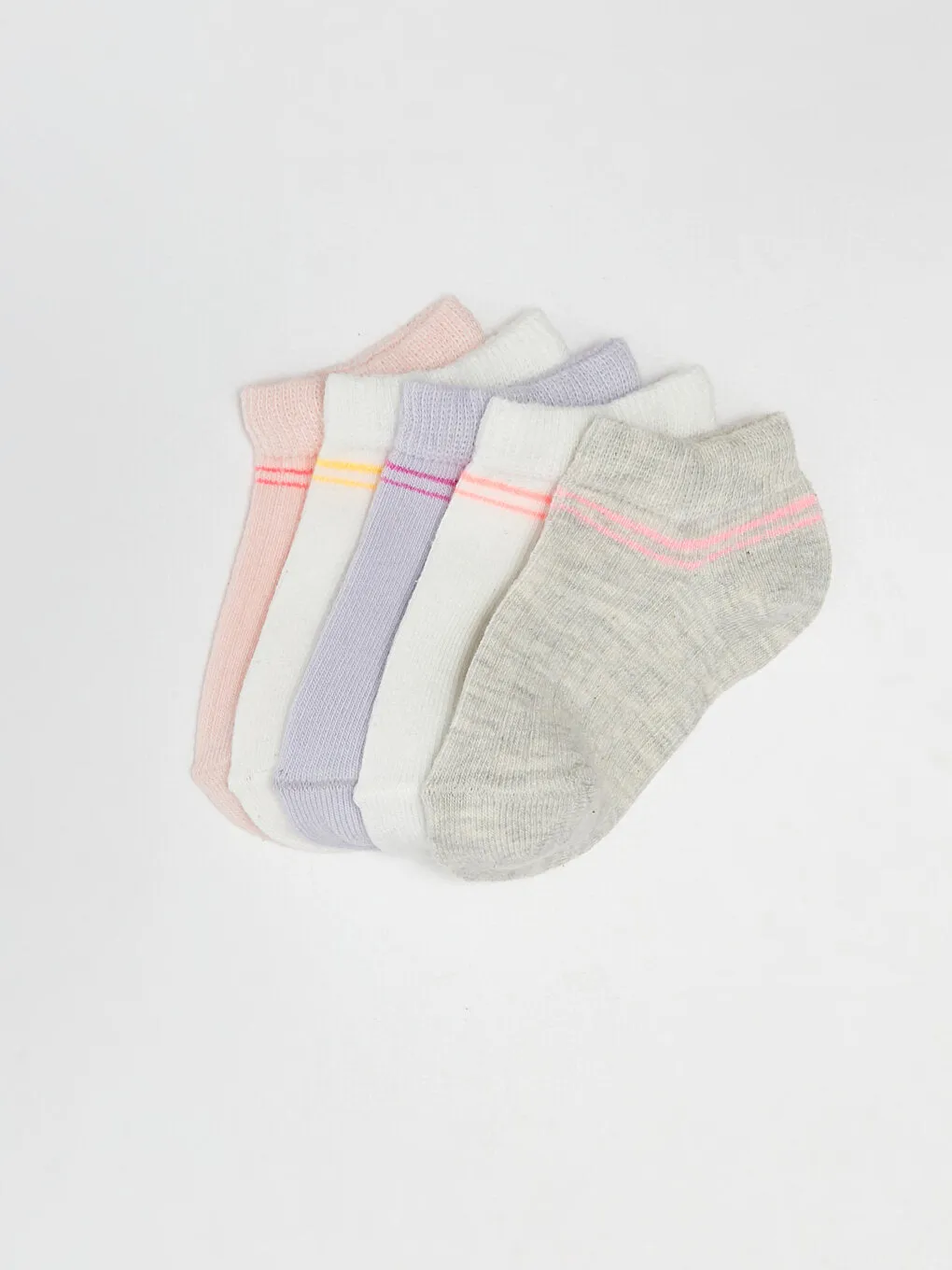 Striped Baby Girl Booties Socks 5-pack