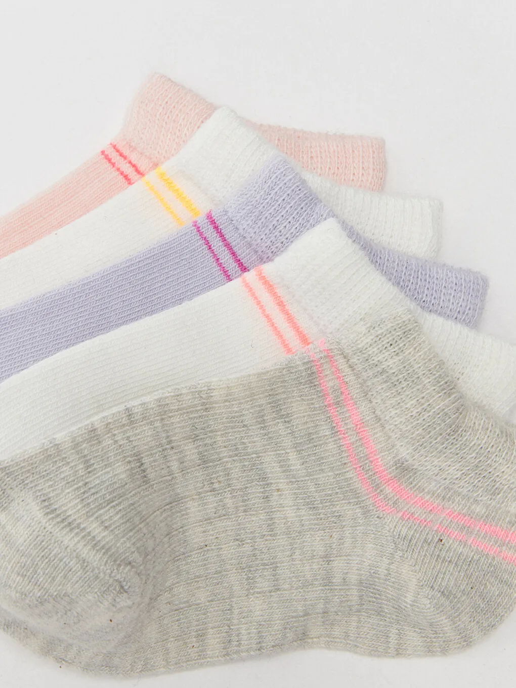 Striped Baby Girl Booties Socks 5-pack
