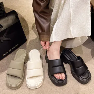 Stylish Outdoor High Heel Sandals: Open Toe, All-match Platform, Perfect for Summer