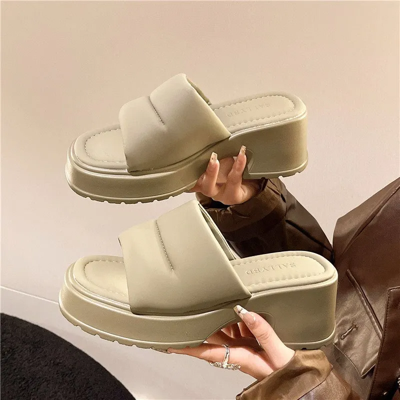 Stylish Outdoor High Heel Sandals: Open Toe, All-match Platform, Perfect for Summer