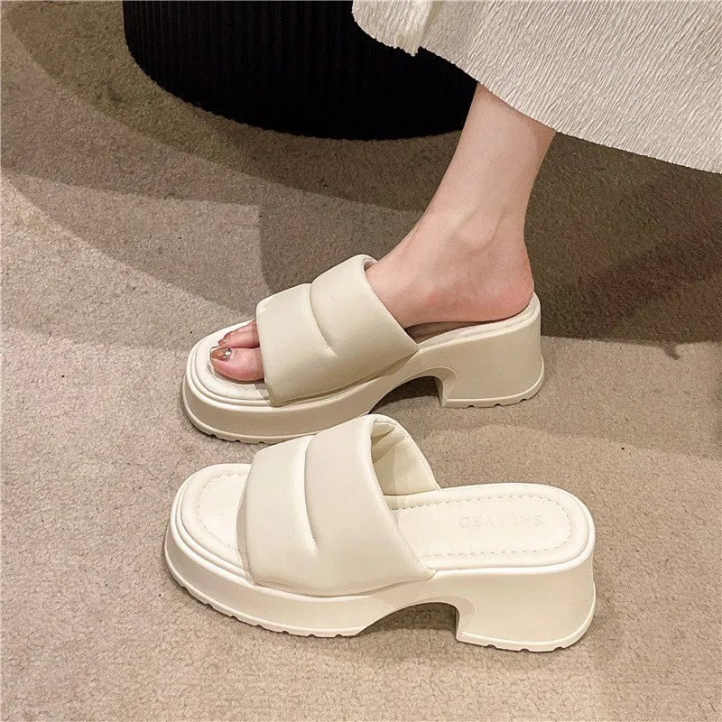 Stylish Outdoor High Heel Sandals: Open Toe, All-match Platform, Perfect for Summer