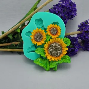 Sunflower   Silicone Mold Cake Decorating Tool for Crafts, Resin,Polymer Clay.