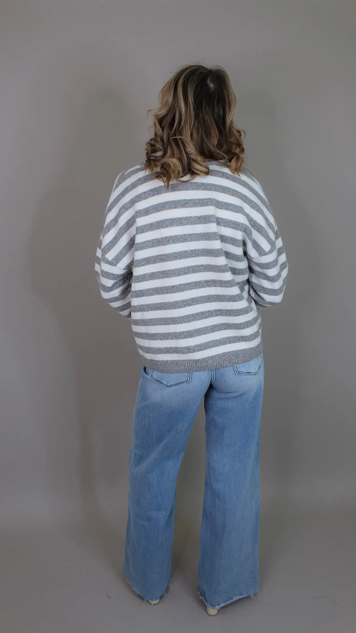Susie Grey Striped Cardigan