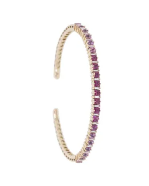 SUZANNE KALAN | Flexible Bangle Bracelet | Princess-Cut Pink Sapphires
