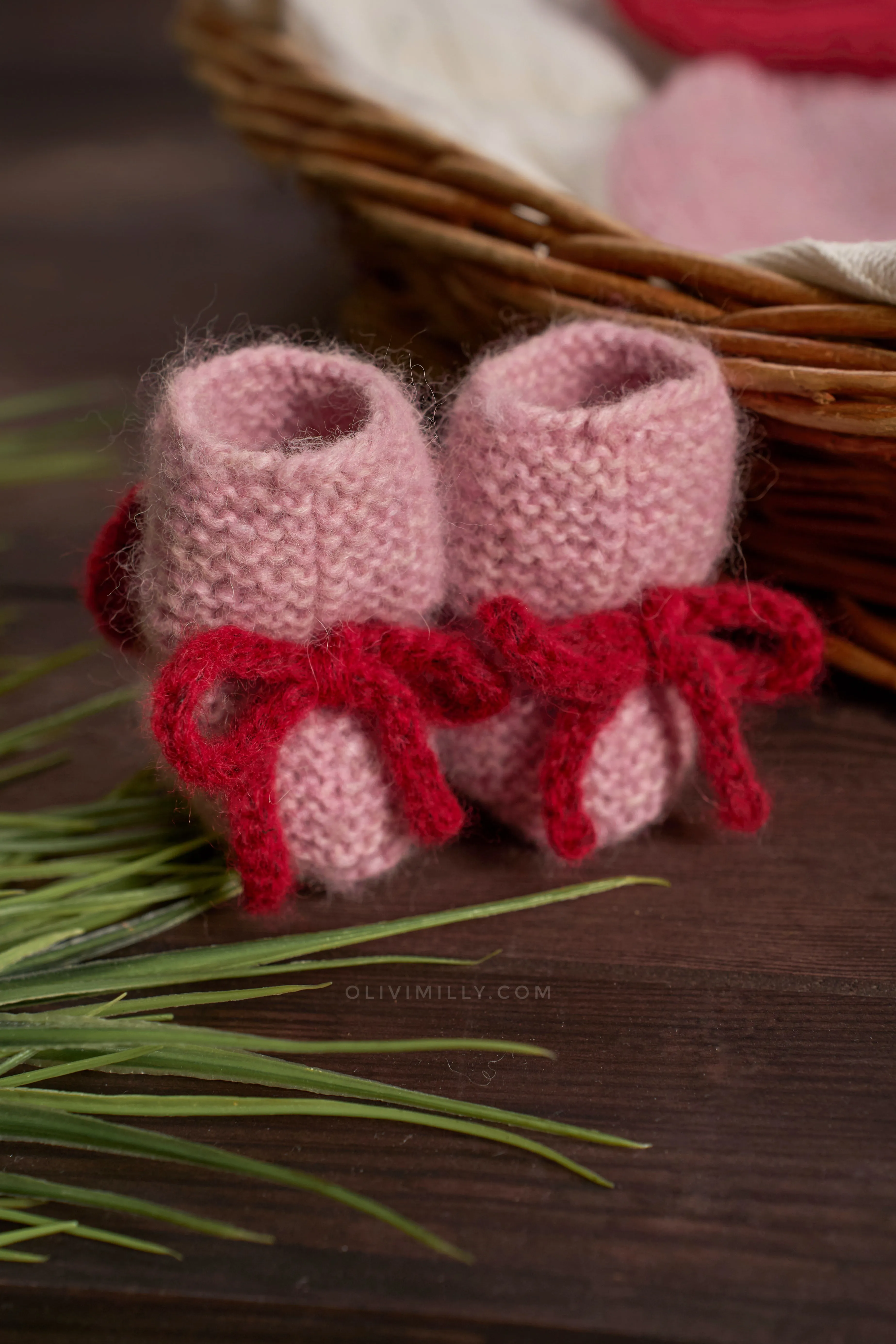 Sweetheart Booties |powder pink|  in stock (3-6m)